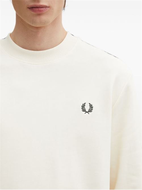 Felpa uomo Fred Perry girocollo panna basic FRED PERRY | M753584A